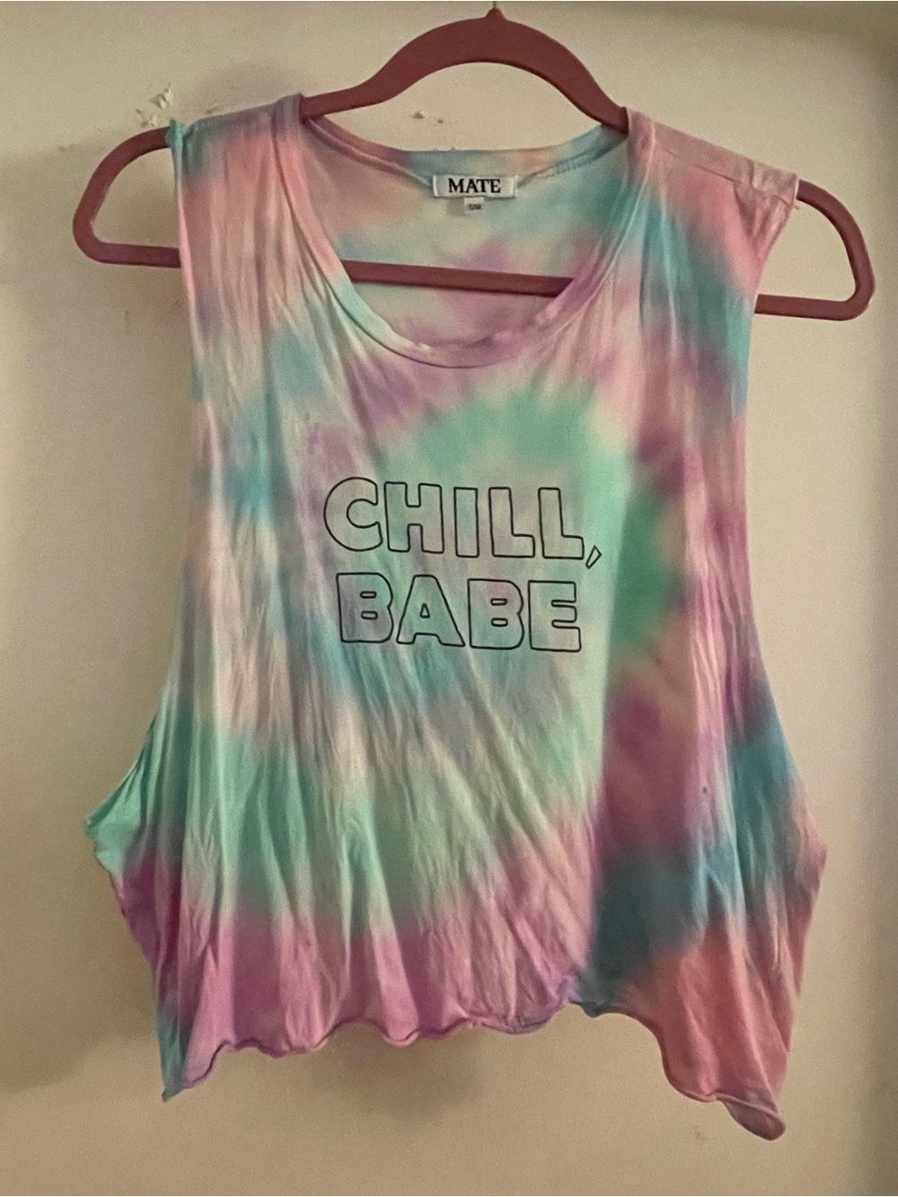 “Chill, Babe” Tie-Dye Sleeveless Tank Top